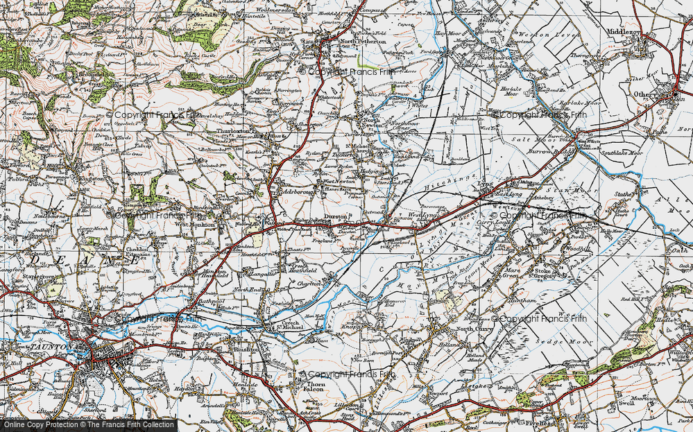 Old Map of Lower Durston, 1919 in 1919