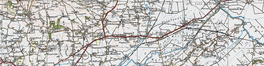 Old map of Lower Durston in 1919
