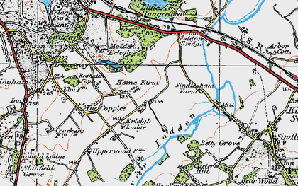 Old map of Lower Earley in 1919