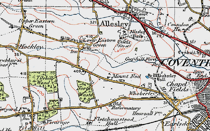 Old map of Lower Eastern Green in 1920
