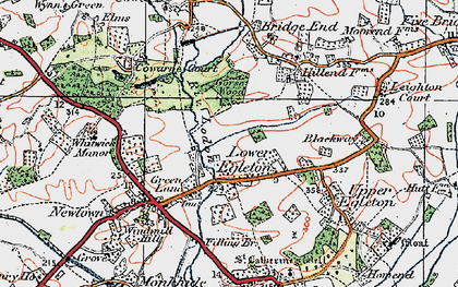 Old map of Lower Egleton in 1920