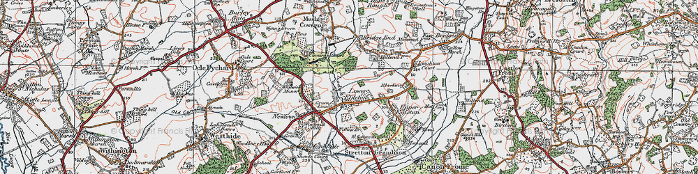 Old map of Lower Egleton in 1920