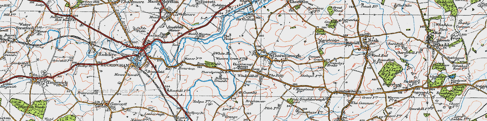 Old map of Bourton Grounds in 1919