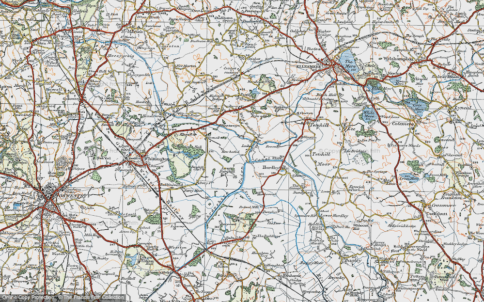 Old Map of Historic Map covering Berghill in 1921