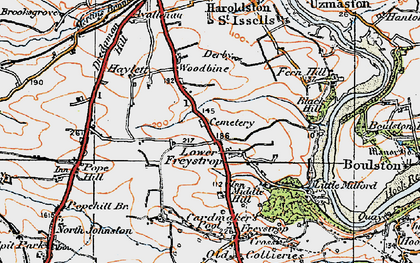 Old map of Woodbine in 1922