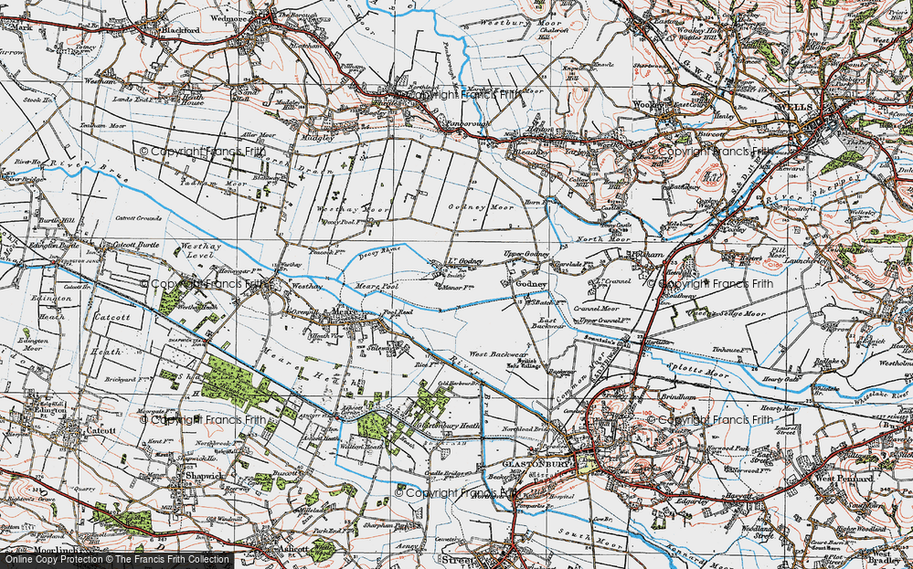 Old Map of Lower Godney, 1919 in 1919