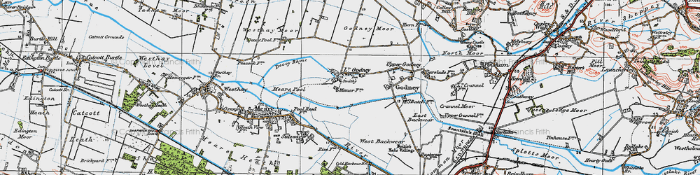 Old map of Lower Godney in 1919