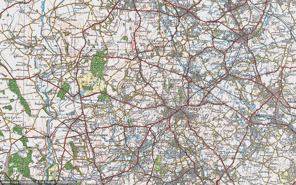 Old Map of Lower Gornal, 1921 in 1921