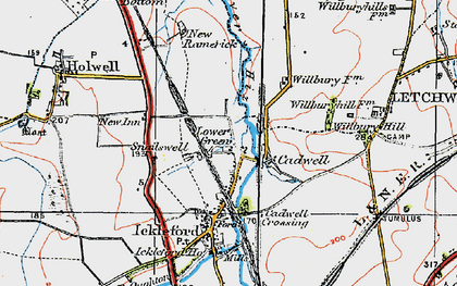 Old map of Lower Green in 1919