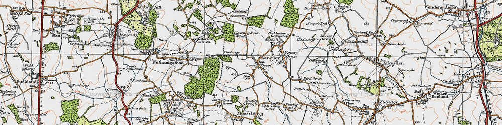 Old map of Lower Green in 1920