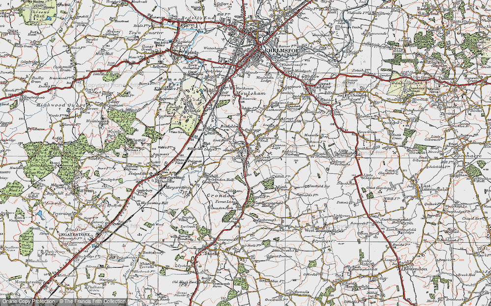 Old Map of Lower Green, 1920 in 1920