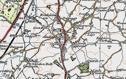 Old map of Lower Green in 1920