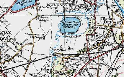Old map of Lower Green in 1920