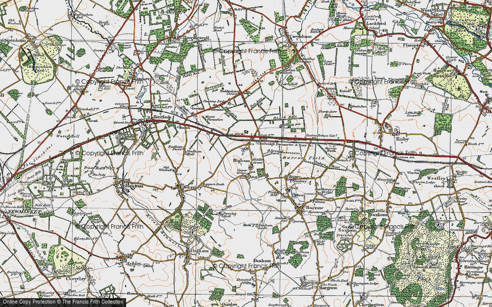 Old Map of Lower Green, 1921 in 1921