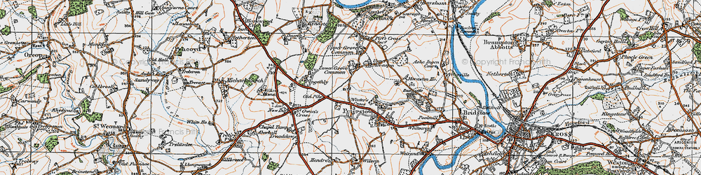 Old map of Winter's Cross in 1919