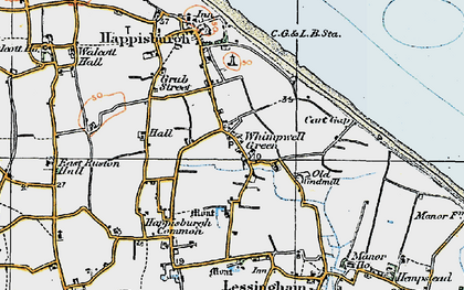 Old map of Lower Happisburgh in 1922