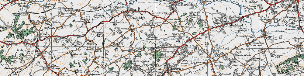 Old map of Lower Hardwick in 1920