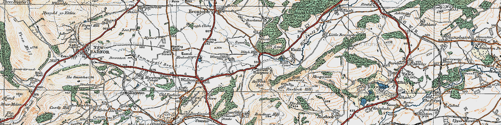 Old map of Burfa in 1920