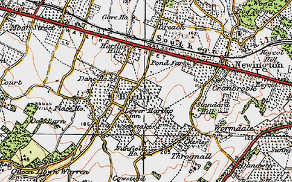 Old map of Lower Hartlip in 1921