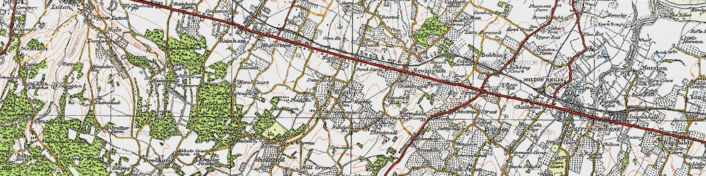 Old map of Lower Hartlip in 1921