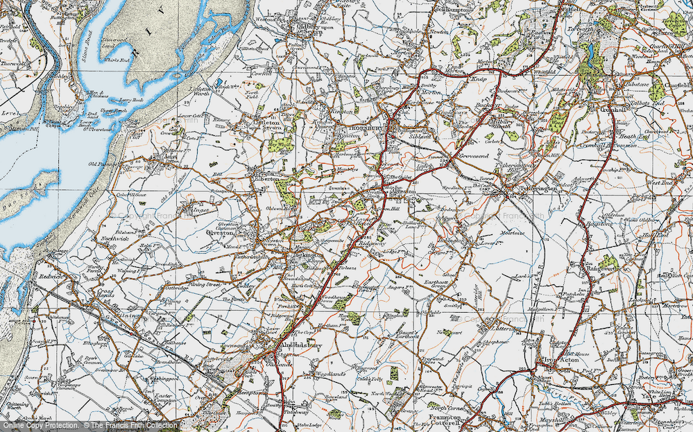 Old Map of Historic Map covering Old Down in 1919