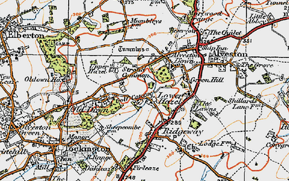 Old map of Old Down in 1919