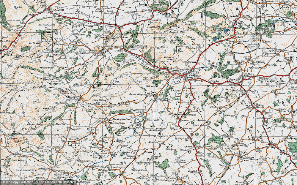 Old Map of Lower Hergest, 1920 in 1920