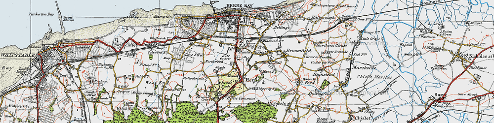 Old map of Lower Herne in 1920