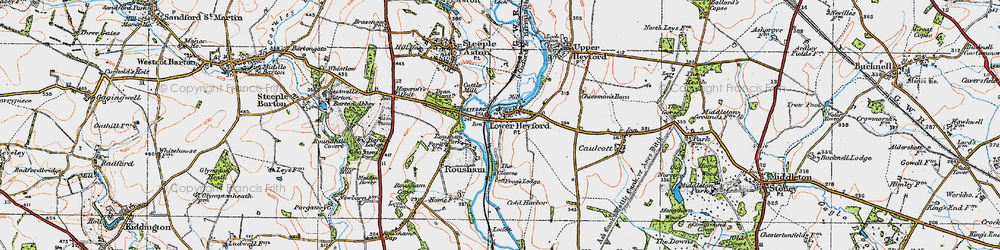Old map of Lower Heyford in 1919