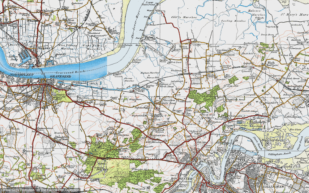Old Map of Lower Higham, 1921 in 1921