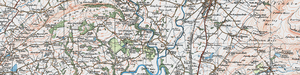 Old map of Lower Hodder in 1924