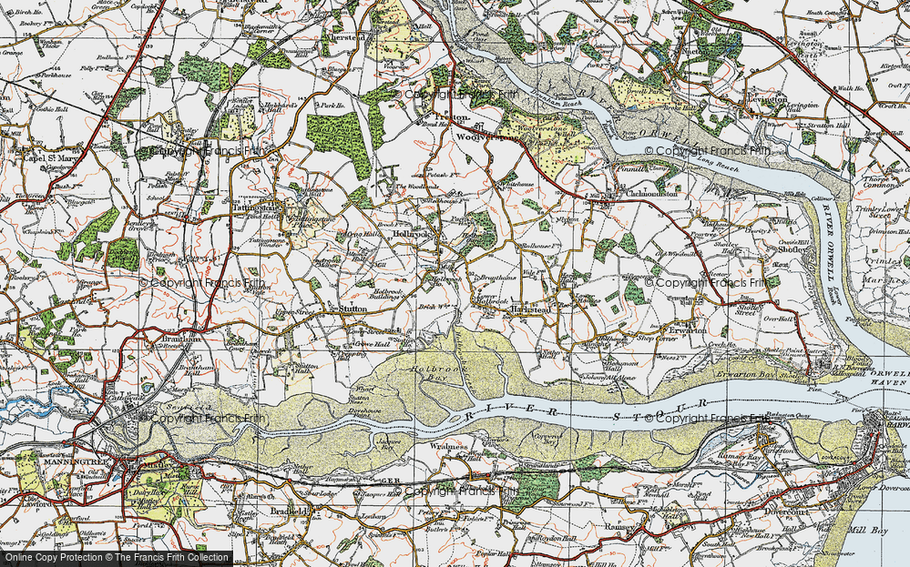 Old Map of Lower Holbrook, 1921 in 1921