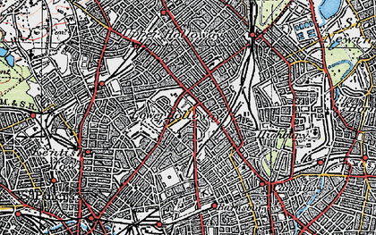 Old map of Lower Holloway in 1920
