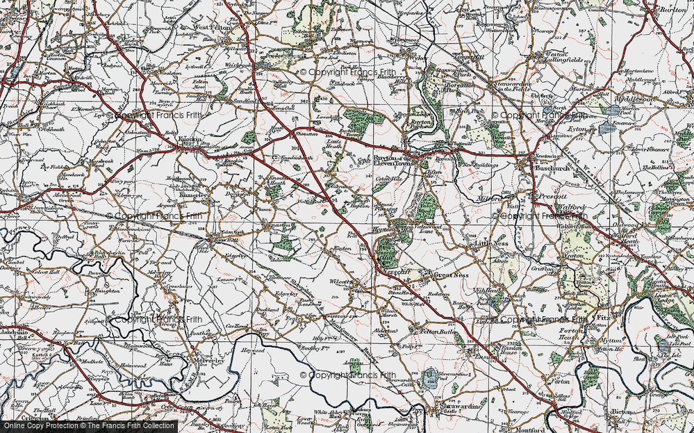 Old Map of Lower Hopton, 1921 in 1921