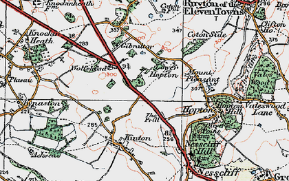 Old map of Lower Hopton in 1921