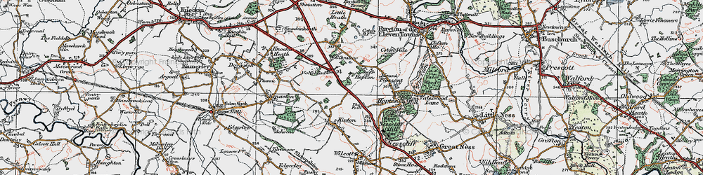 Old map of Lower Hopton in 1921