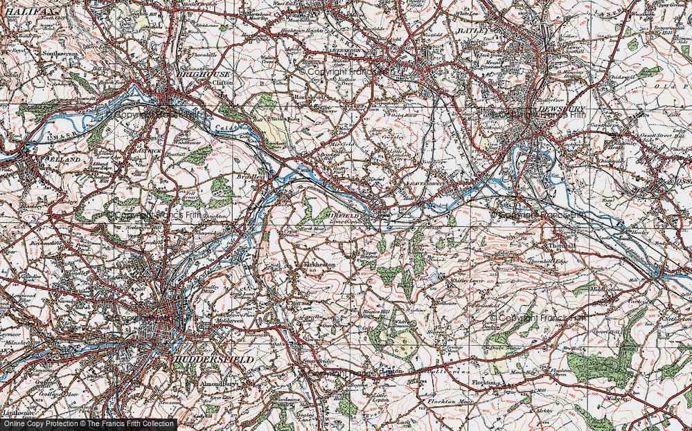 Old Map of Lower Hopton, 1925 in 1925