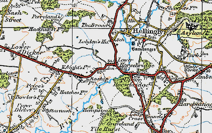 Old map of Lower Horsebridge in 1920