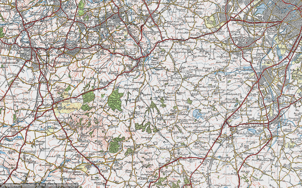 Old Map of Lower Illey, 1921 in 1921