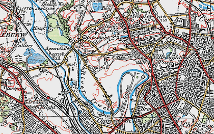 Old map of Lower Kersal in 1924