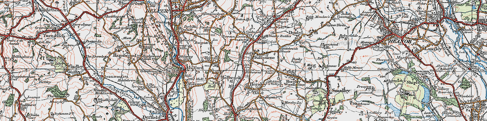 Old map of Lower Kilburn in 1921