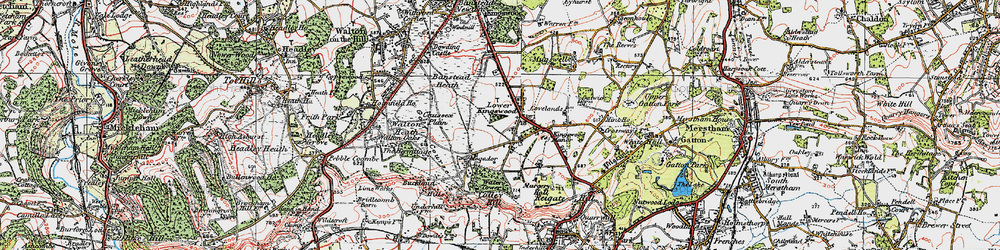 Old map of Lower Kingswood in 1920