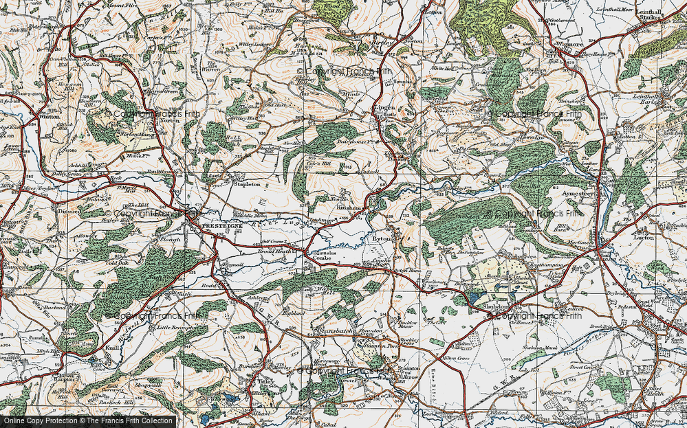 Old Map of Lower Kinsham, 1920 in 1920