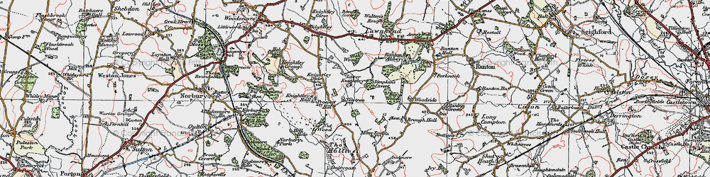 Old map of Lower Knightley in 1921