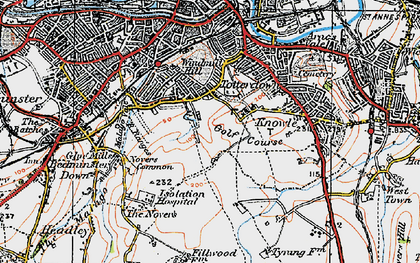 Old map of Lower Knowle in 1919
