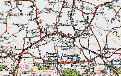 Old map of Lower Langford in 1919