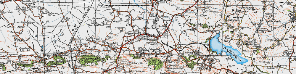 Old map of Lower Langford in 1919