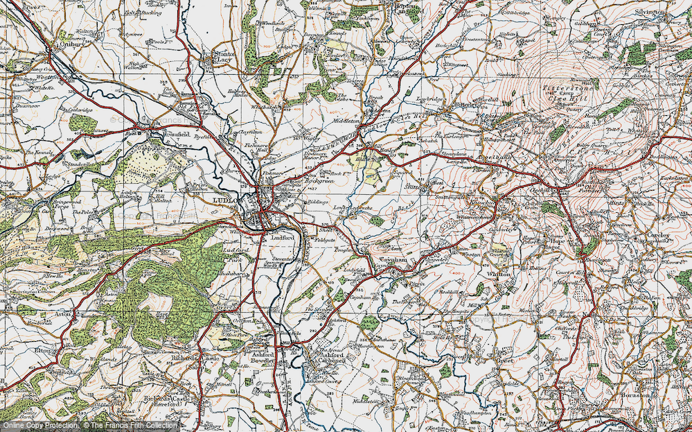 Old Map of Lower Ledwyche, 1921 in 1921