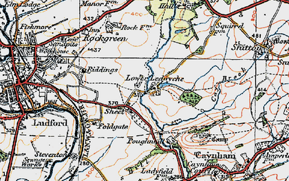 Old map of Lower Ledwyche in 1921