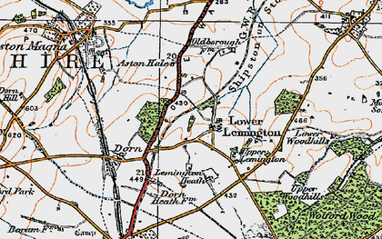 Old map of Lower Lemington in 1919